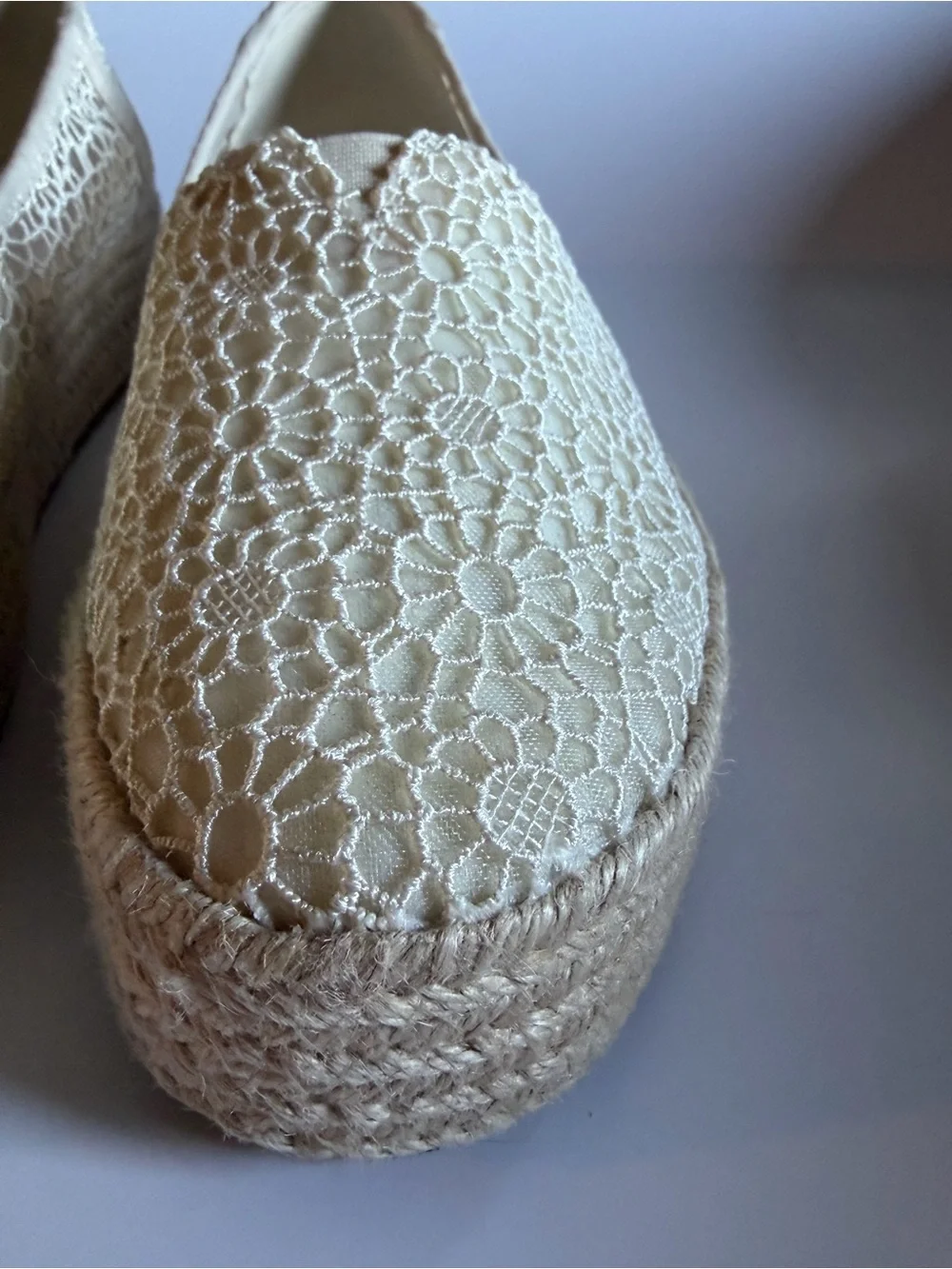 TOMS Women's Valencia Canvas Platform Espadrilles, Natural Moroccan Crochet 8